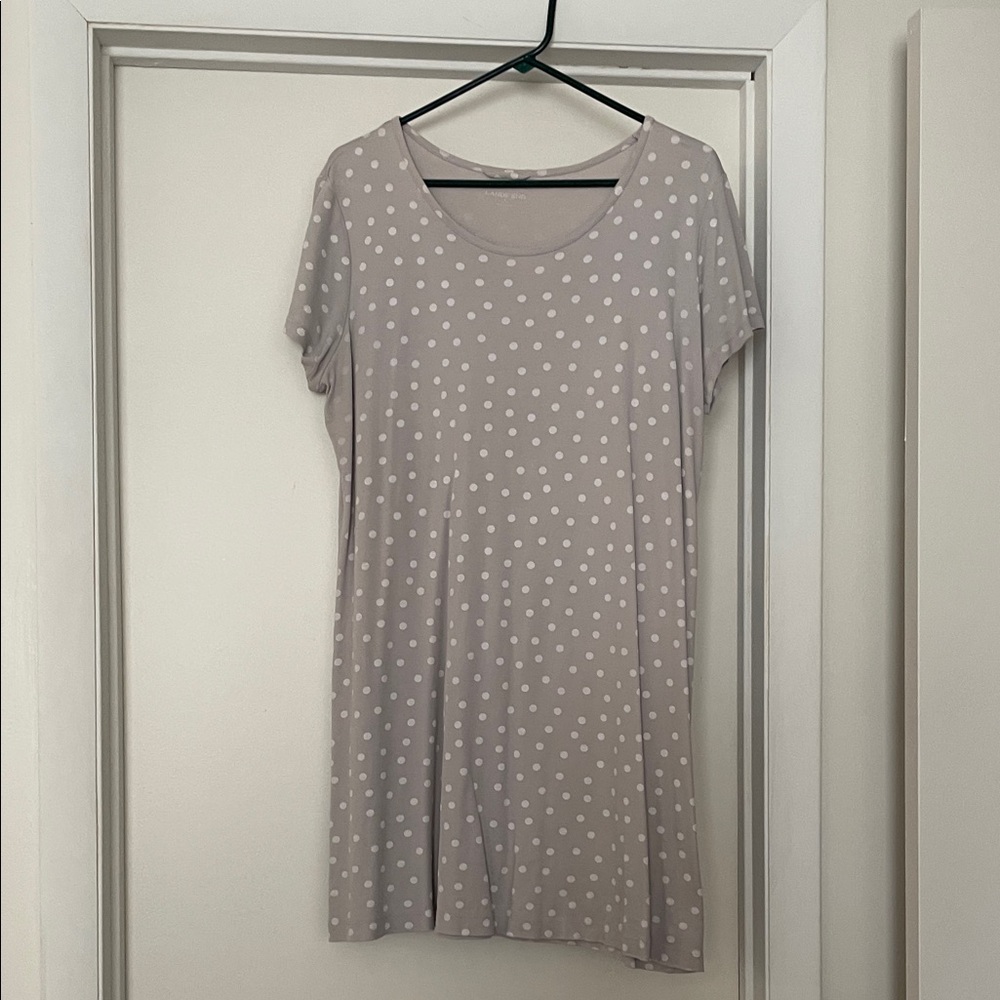 Lands' End Gray Polka Dot Top